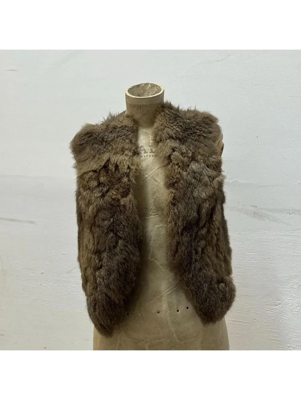 Vintage 60s 70s Rabbit Fur Western Film Costume Vest